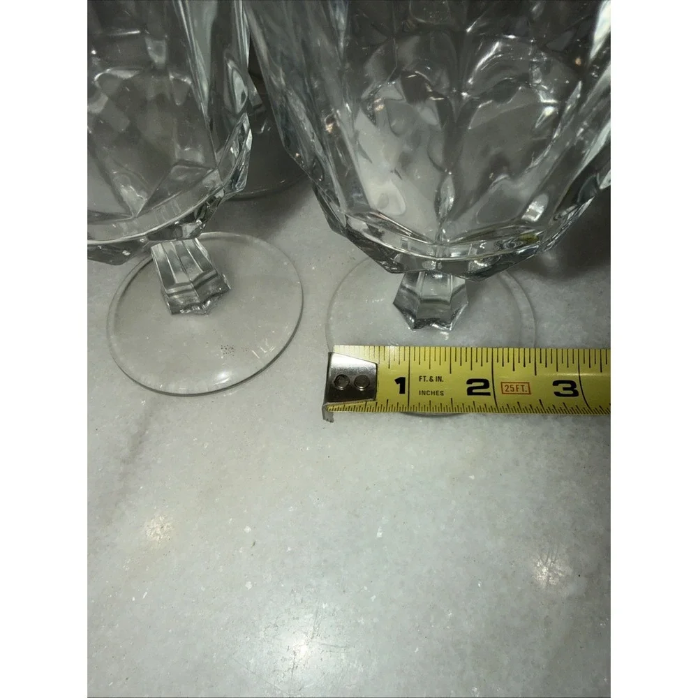 Set of 6 Vintage Arcoroc‎ France Arctic Stemmed Crystal Wine Glasses 5